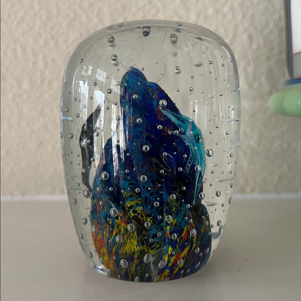 Murano‎ Style Art Glass Paperweight Aquarium Fish Seahorse Colorful Decor kosta - Picture 2 of 7